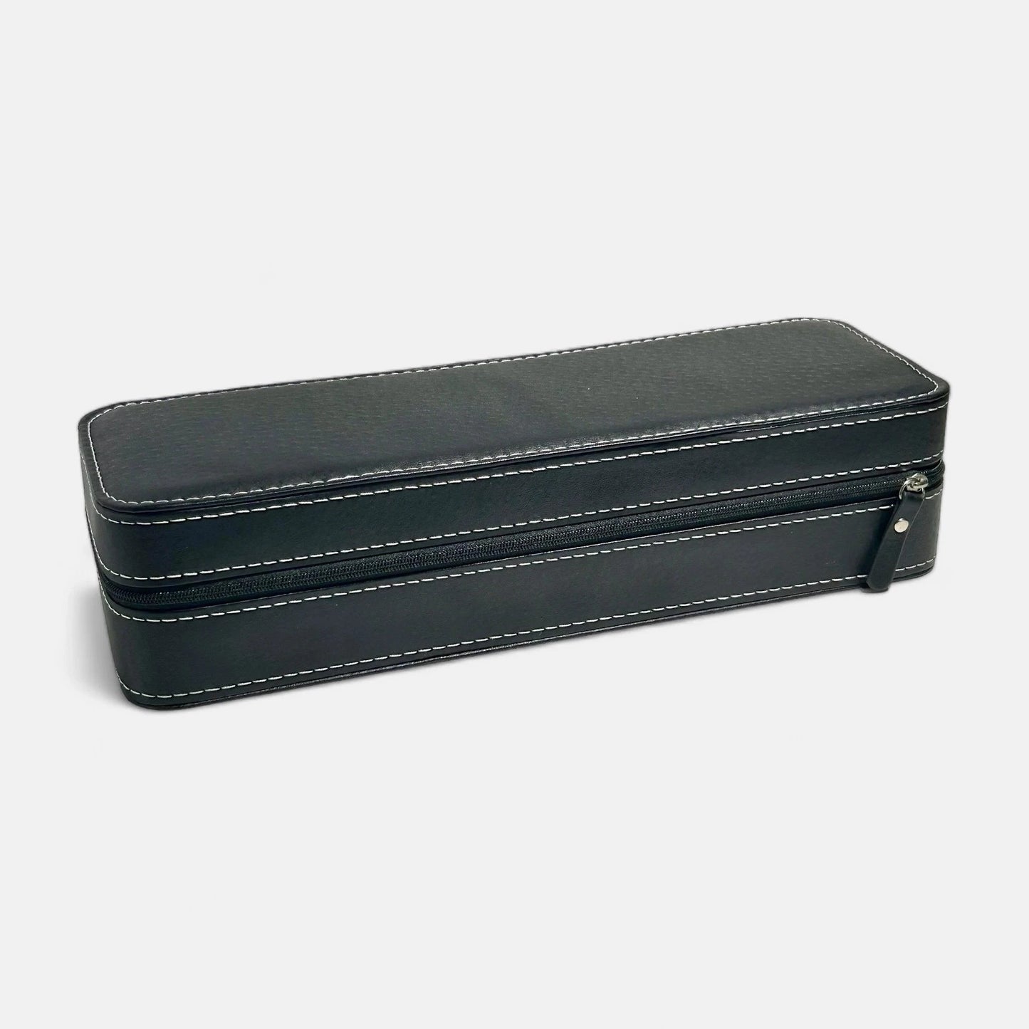 Santa Maria Watch Box, Black Colour, Front Side, Zipped Closed
