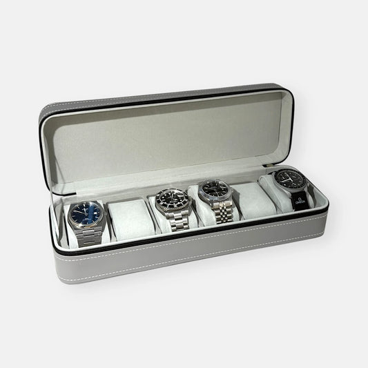 Santa Maria Watch Box, Grey Colour, Front Side, Open