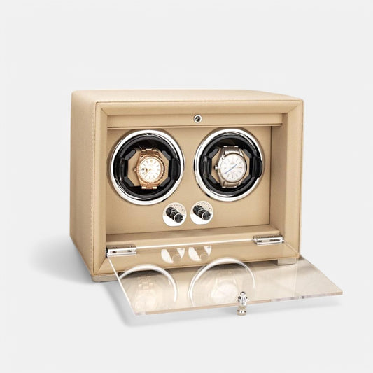 Taurus Watch Winder, Creme Colour, Front Side