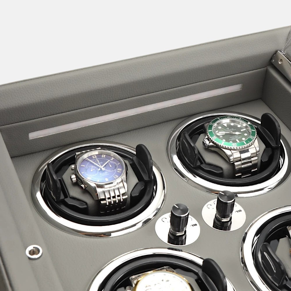 Leone Watch Winder, Grey Colour, Auto Watch Winder Front Detail