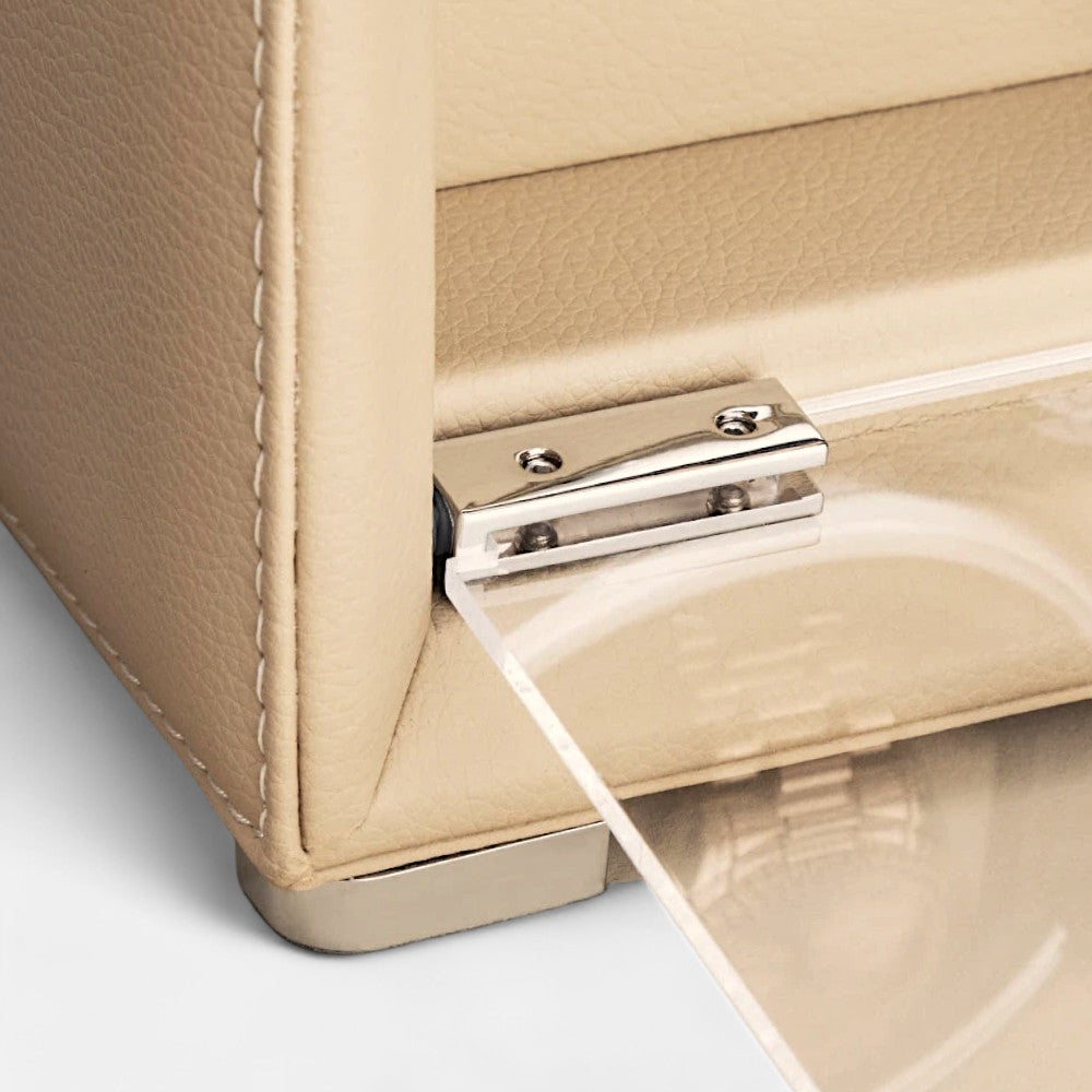 Taurus Watch Winder, Creme Colour, Hinge Detail